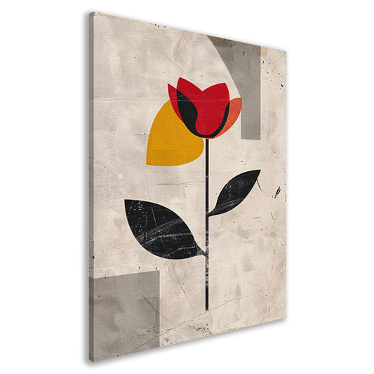 Moderne abstracte roos met kleurrijke accenten canvas