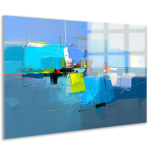 Abstract stadsgezicht in dynamische kleuren acrylglas