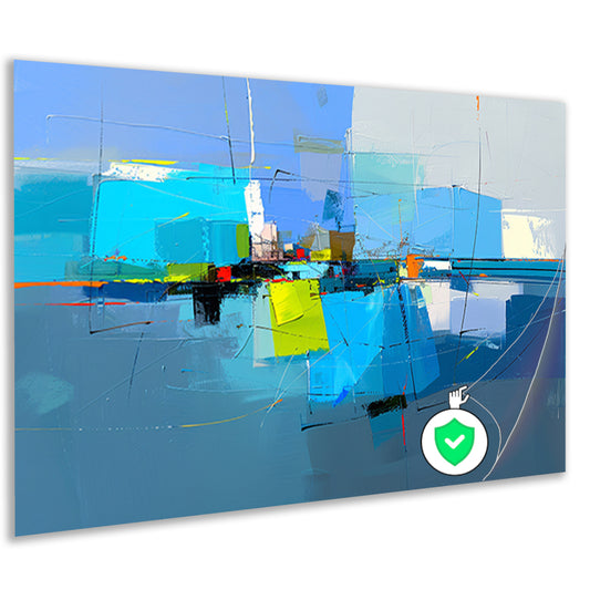 Abstract stadsgezicht in dynamische kleuren poster