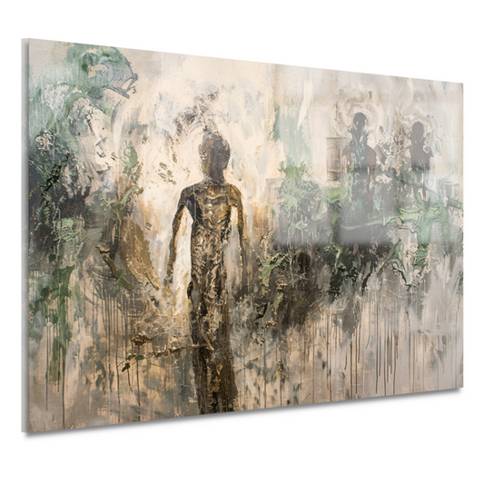 Abstracte Dans in Goud en Zwart acrylglas