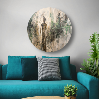 Abstracte Dans in Goud en Zwart forex muurcirkel