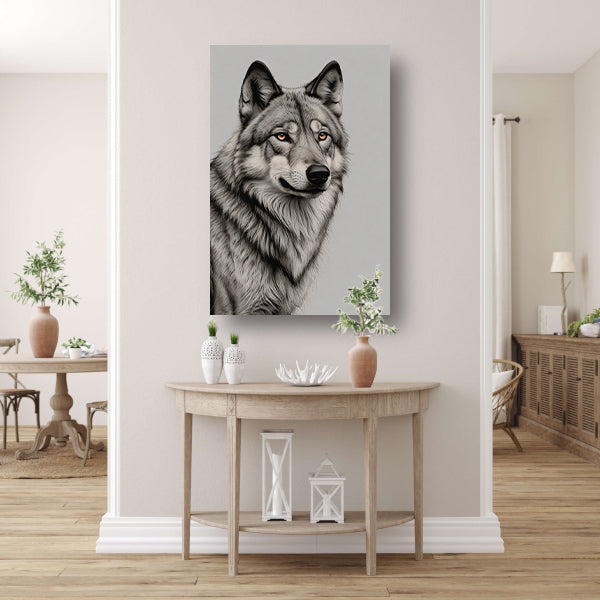 Majestueuze wolf in monochrome tinten acrylglas