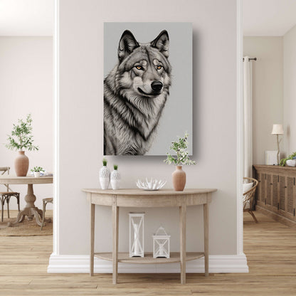 Majestueuze wolf in monochrome tinten acrylglas