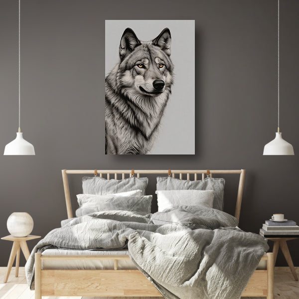 Majestueuze wolf in monochrome tinten acrylglas