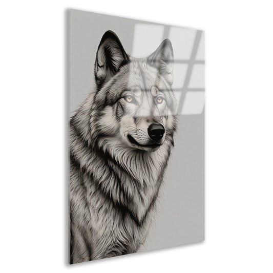 Majestueuze wolf in monochrome tinten acrylglas