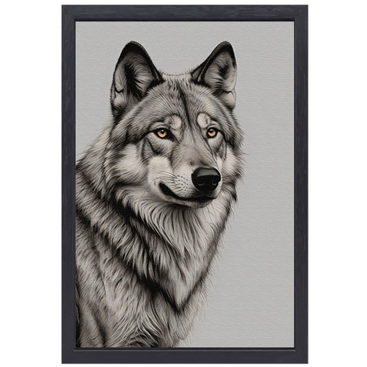 Majestueuze wolf in monochrome tinten canvas met baklijst