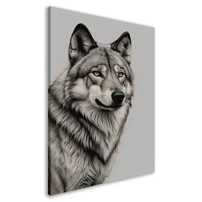 Majestueuze wolf in monochrome tinten canvas