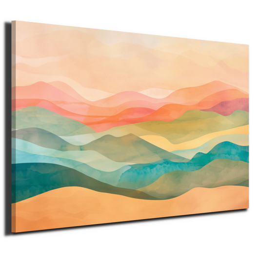 Abstracte heuvels in levendige kleurencombinatie canvas