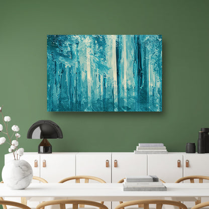 Abstract surrealistisch bos met blauwe tinten canvas