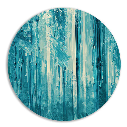 Abstract surrealistisch bos met blauwe tinten forex muurcirkel
