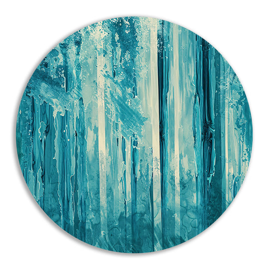 Abstract surrealistisch bos met blauwe tinten forex muurcirkel