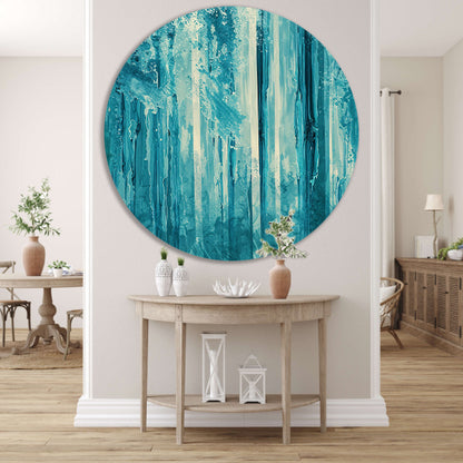 Abstract surrealistisch bos met blauwe tinten forex muurcirkel