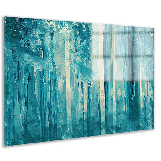 Abstract surrealistisch bos met blauwe tinten acrylglas