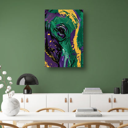 Kleurrijke abstracte kunst met penseelstreken canvas met baklijst