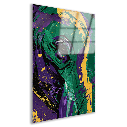 Kleurrijke abstracte kunst met penseelstreken acrylglas