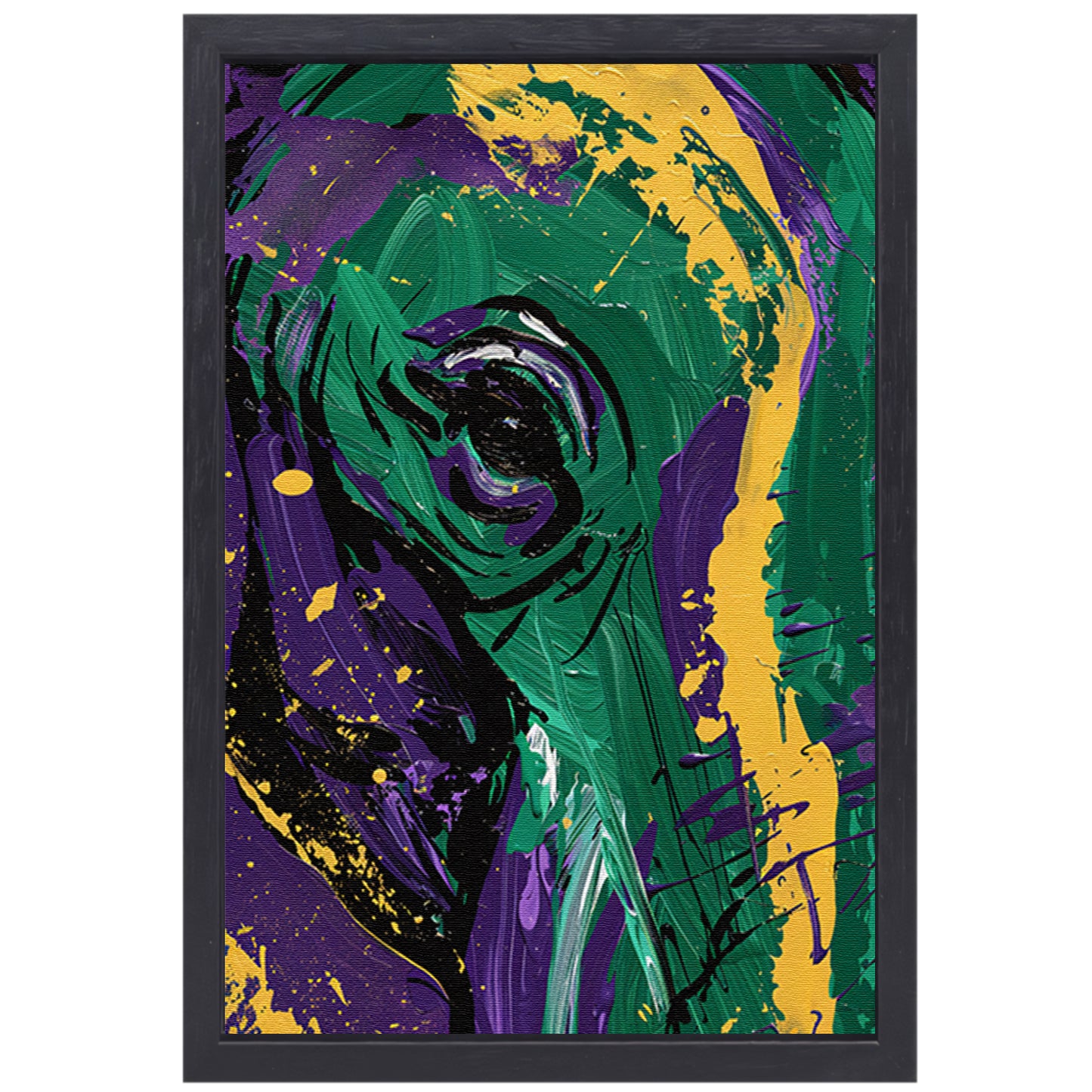 Kleurrijke abstracte kunst met penseelstreken canvas met baklijst