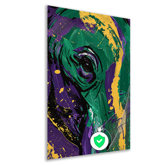 Kleurrijke abstracte kunst met penseelstreken poster