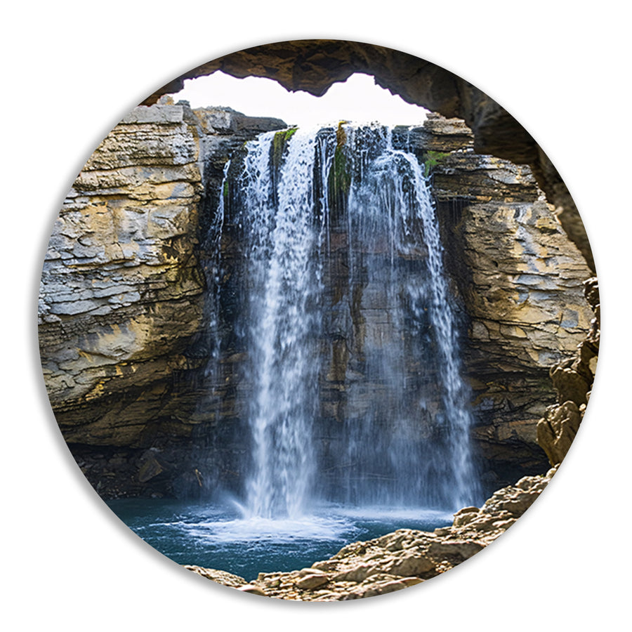 Waterval omlijst door rotsvenster forex muurcirkel