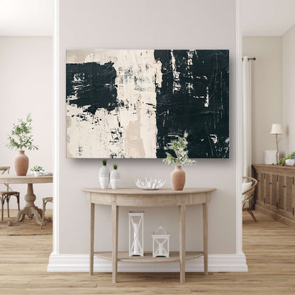 Abstract zwart-wit textuur kunstwerk canvas
