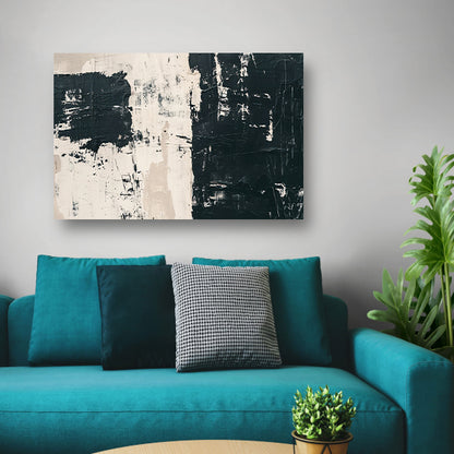 Abstract zwart-wit textuur kunstwerk canvas