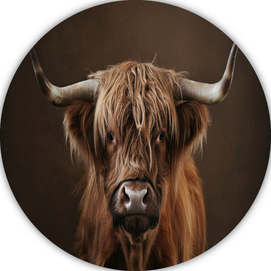 Schotse hooglander met statige blik forex muurcirkel