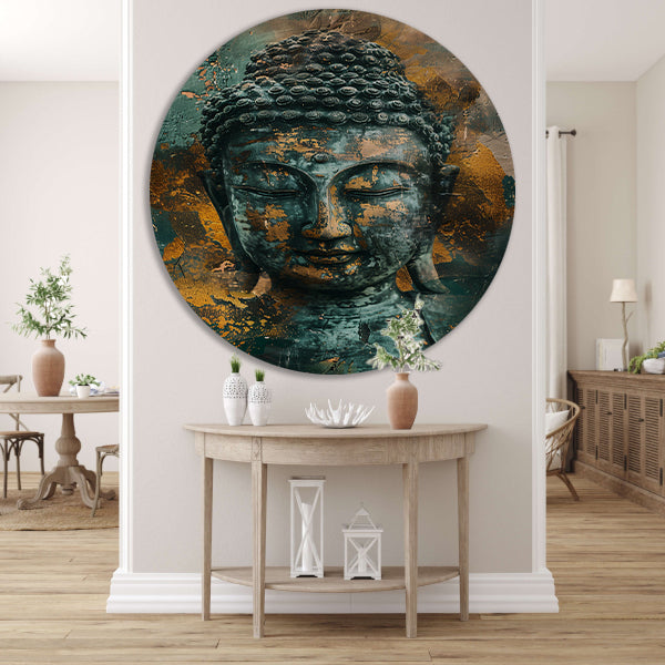 Mysterieuze Boeddha in rustieke stijl forex muurcirkel