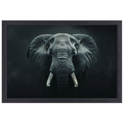 Olifant in het Duister met Slagtanden canvas met baklijst
