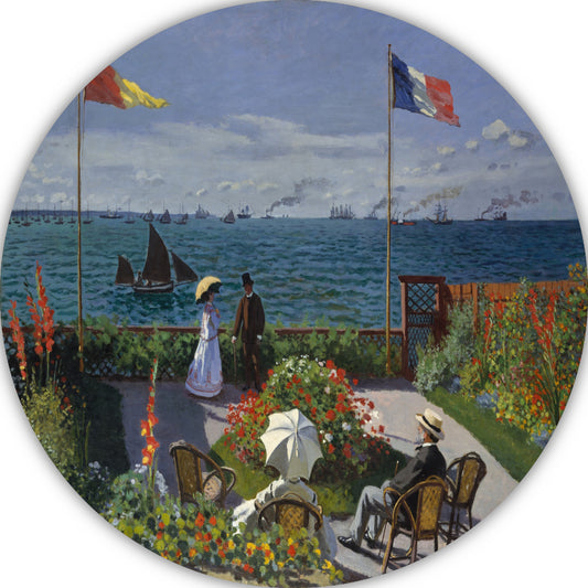 Tuin in Sainte-Adresse - Claude Monet aluminium muurcirkel