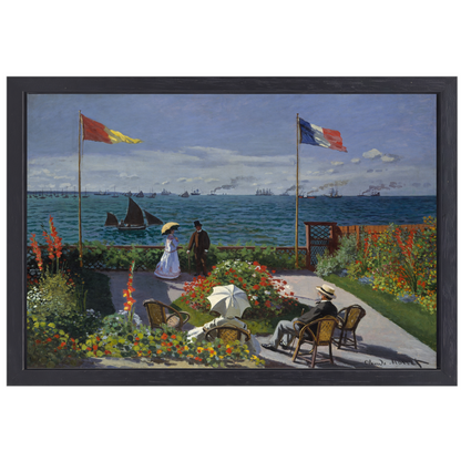 Tuin in Sainte-Adresse - Claude Monet canvas met baklijst