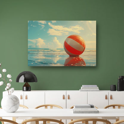 Strandbal op het strand canvas