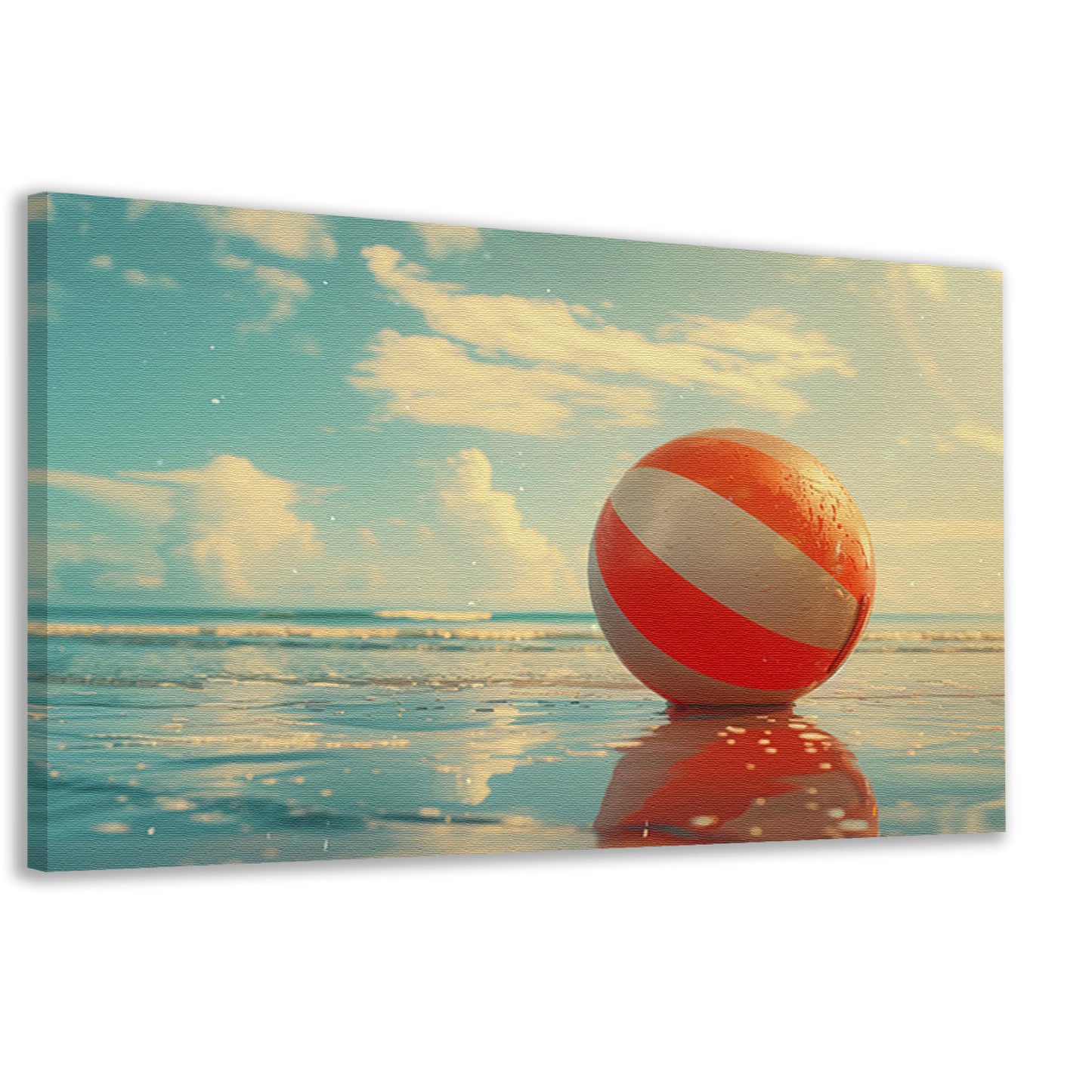 Strandbal op het strand canvas