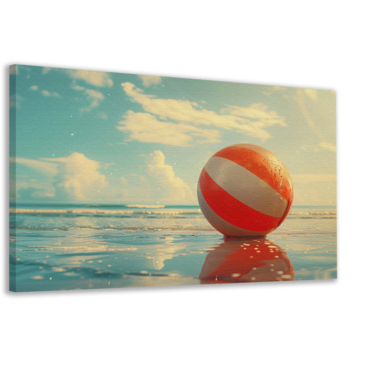 Strandbal op het strand canvas