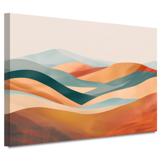 Abstract landschap met heuvels in pasteltinten canvas