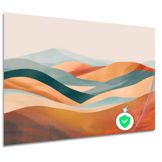 Abstract landschap met heuvels in pasteltinten poster
