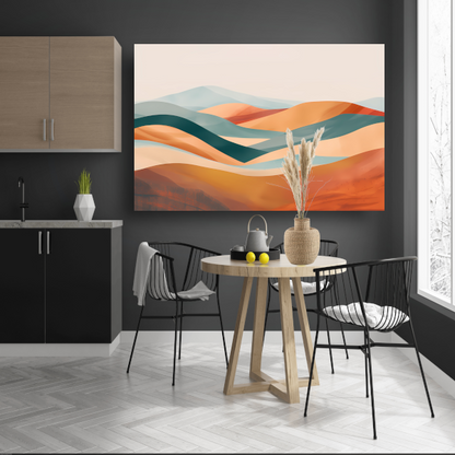 Abstract landschap met heuvels in pasteltinten canvas