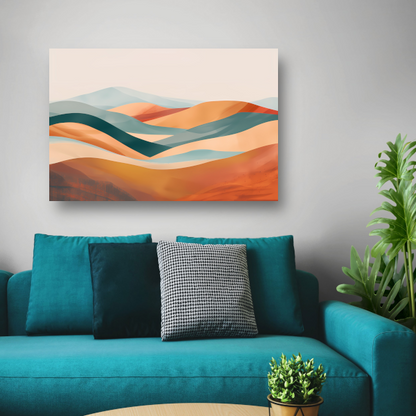 Abstract landschap met heuvels in pasteltinten canvas