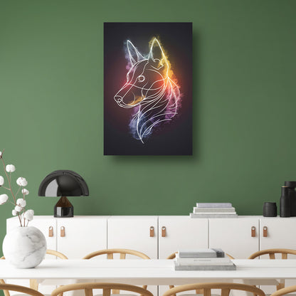 Abstracte Kleurrijke Hond Lijntekening acrylglas