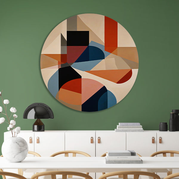 Geometrische Abstractie in Kleur en Vorm forex muurcirkel
