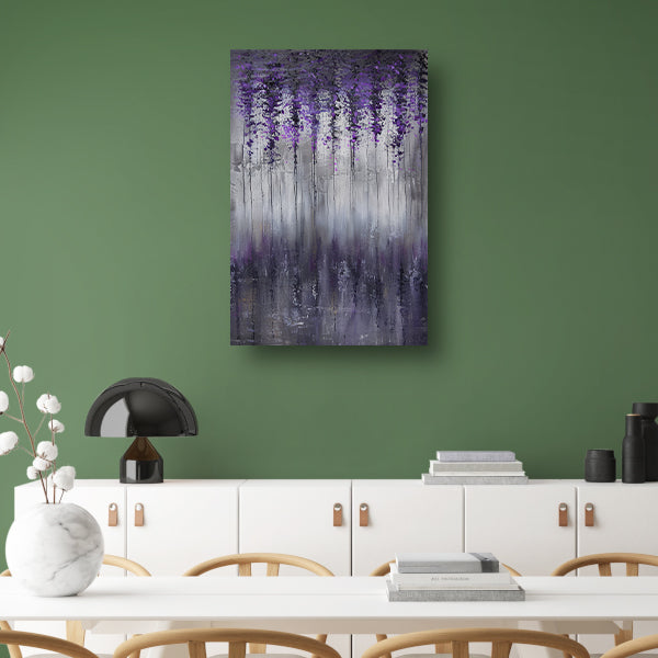 Mystieke abstracte bomen in mistige tinten poster
