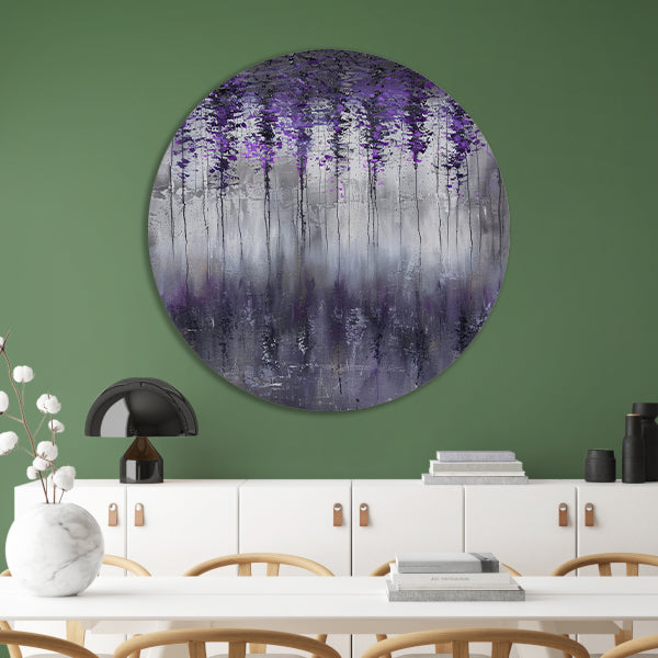 Mystieke abstracte bomen in mistige tinten forex muurcirkel