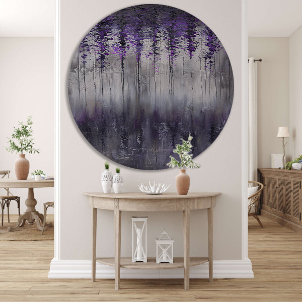 Mystieke abstracte bomen in mistige tinten forex muurcirkel