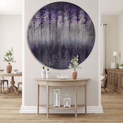 Mystieke abstracte bomen in mistige tinten forex muurcirkel