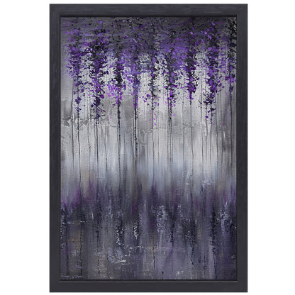 Mystieke abstracte bomen in mistige tinten canvas met baklijst