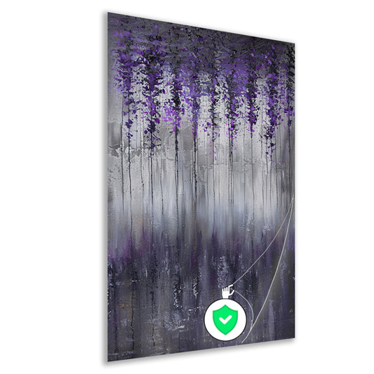 Mystieke abstracte bomen in mistige tinten poster