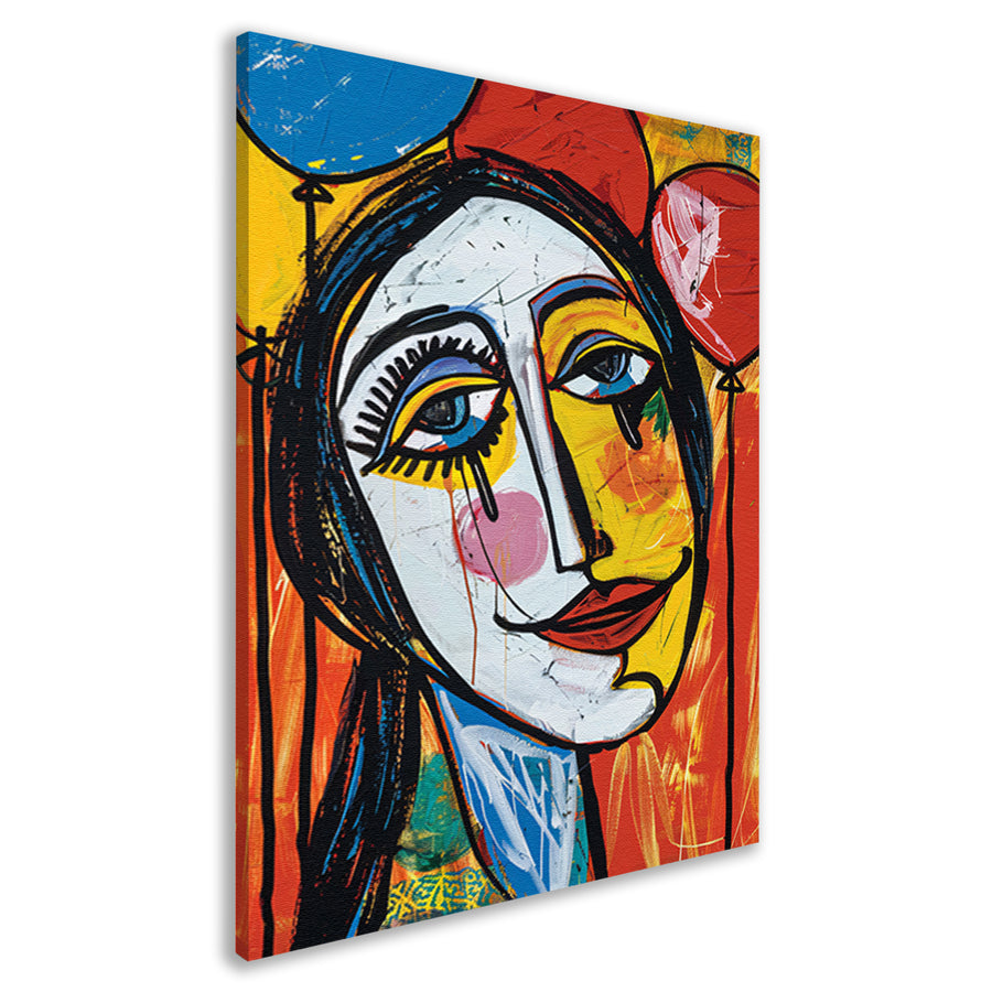 Expressief Portret met Kleurrijk Tranen canvas