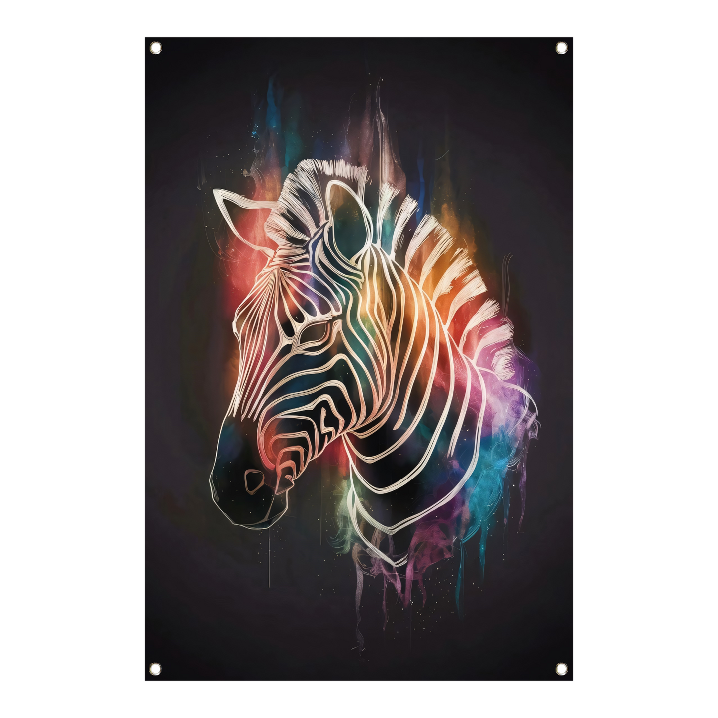 Kleurrijke Zebra in Abstracte Stijl tuinposter