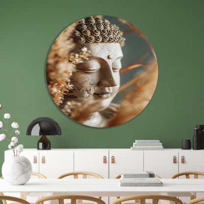 Meditatieve Boeddha omgeven door natuur forex muurcirkel