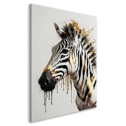 Zebra in Gouden Glans en Elegantie canvas