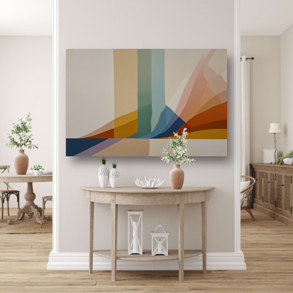 Abstracte Samenstelling met Warme Kleuren poster