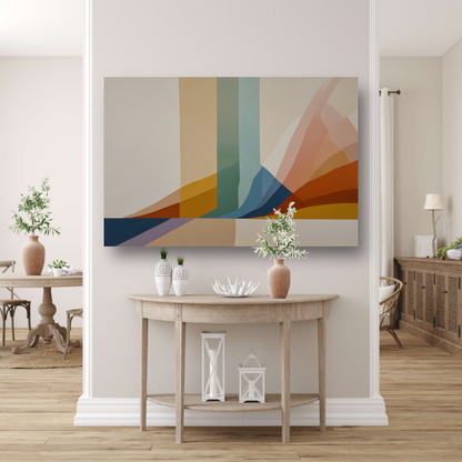 Abstracte Samenstelling met Warme Kleuren poster
